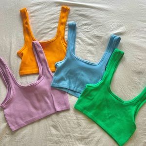 4 Pack Rib Knit Tank Tops / Size Small